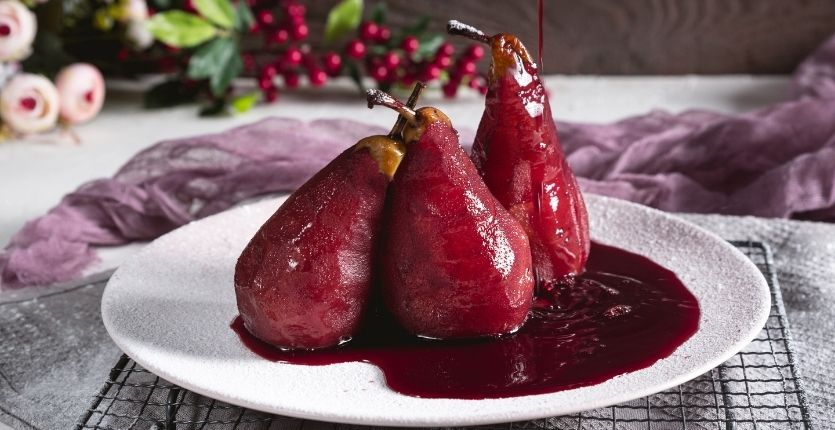 pears in red wine